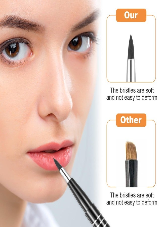 AOZUO 4Pcs Retractable Lip Brush for Lipstick, Travel Lip Brush, Portable Lip Liner Brush, Professional Lip Balm Applicator Lip Makeup Brush with Cap Lip Makeup Tools for Women Lip Gloss - Image 3